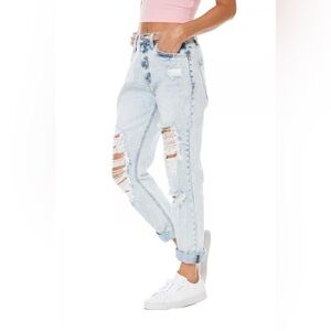 NWT Juicy Couture Bleach Acid Wash Destroy Tomboy Boyfriend Distressed Jeans